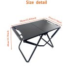 Foldable Hollowed Surface Camping Table Black - Image 4