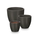 Set of pots Ibergarden Anthracite Clay Ø 14 cm Ø 22 cm Ø 17 cm 3 Pieces