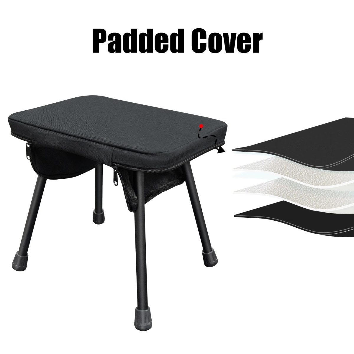 NNEOBA Tactical Folding Table with Utility Buckles Black - Image 2