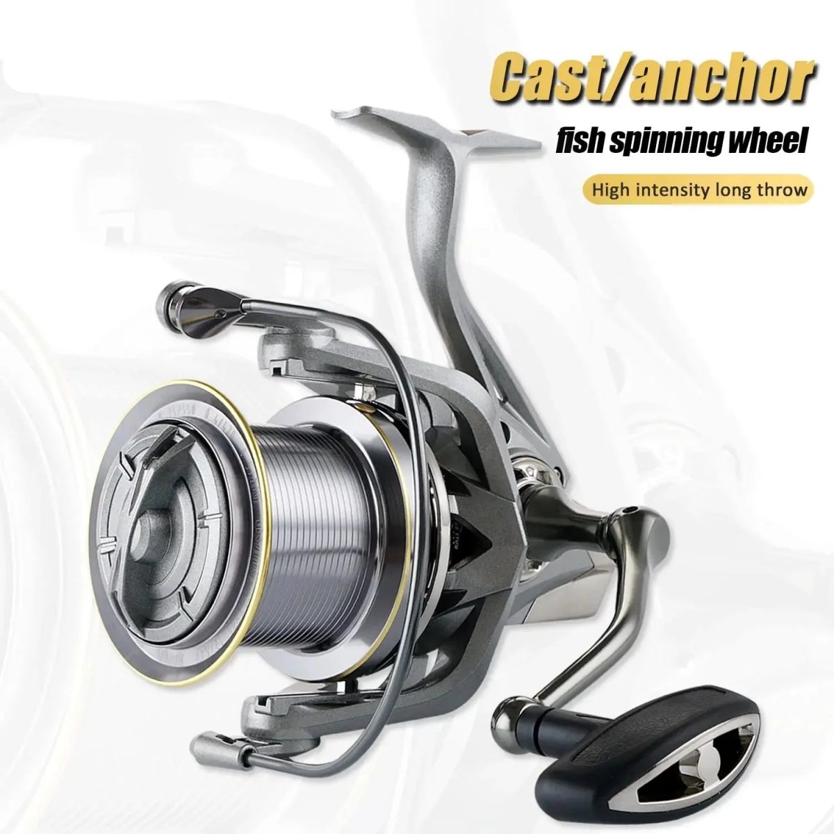 Spinning Fishing Reel 25KG Max Drag 10000 Series Silver - Image 2