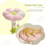 Flower Cat Tree Multi-Level Cat Tower with Sisal Covered Scratching Posts Cute Cat Condo for Indoor Small Medium Cats Top Perch - Image 5