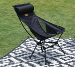 NNEOBA Portable Camping Chair with Headrest Black - Image 2