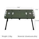 Lightweight Folding Camping Table with Side Furnace Rack Green - Image 2