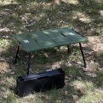 Lightweight Folding Camping Table with Side Furnace Rack Green - Image 3