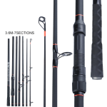 NNEOBA 3.6M Portable Carbon Fiber Carp Spinning Rod Black - Image 3