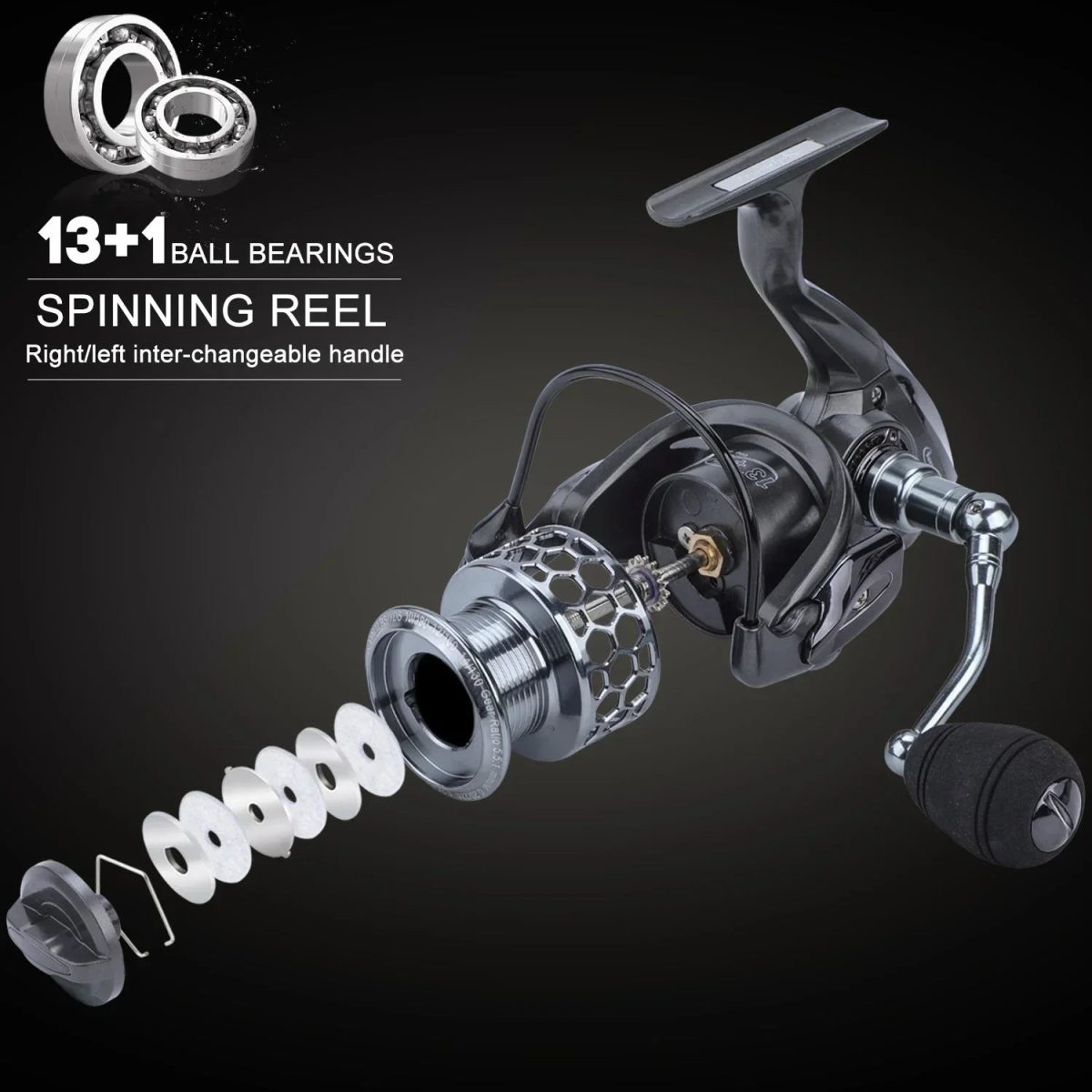 Telescopic Rod and Spinning Reel Carbon Fiber Travel Set Black - Image 4