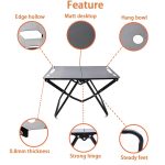 Foldable Hollowed Surface Camping Table Black - Image 3