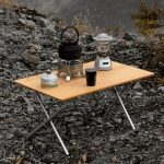 NNEOBA Bamboo Folding Camping Table 2-Fold Brown - Image 2