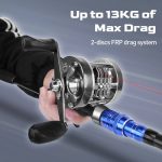 Flag Round Baitcasting Reel 5000 13kg Max DragRight Hand Silver - Image 3