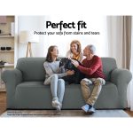 NNEDSZ Sofa Cover Elastic Stretchable Couch Covers Grey 4 Seater - Image 2