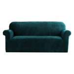 NNEDSZ Velvet Sofa Cover Plush Couch Cover Lounge Slipcover 3 Seater Agate Green