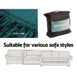 NNEDSZ Velvet Sofa Cover Plush Couch Cover Lounge Slipcover 3 Seater Agate Green - Image 5