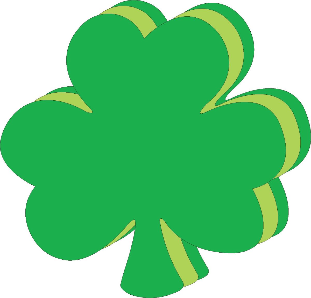 SHAPES ETC.  Green Shamrock Assorted Color Creative Cut-Outs- 5.5” - Image 1