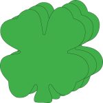 SHAPES ETC. Four Leaf Clover Single Color Super Cut-Outs- 8.75” x 9.5”