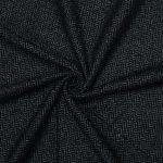 Black & Gold Herringbone Tweed Fabric by the Metre (142cm, 350gsm) - Ideal for Curtains, Jackets, Suits & Crafts