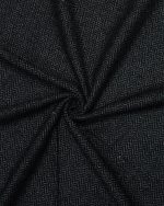 Black & Gold Herringbone Tweed Fabric by the Metre (142cm, 350gsm) - Ideal for Curtains, Jackets, Suits & Crafts