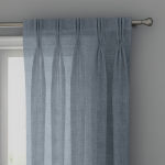 Dusty Blue Linen Sheer Curtains - Triple Pinch Pleat - Made to Measure