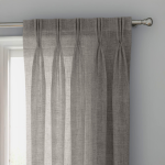 Warm Grey Linen Sheer Curtains - Triple Pinch Pleat - Standard Sizes & Made to Measure