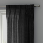 Black Linen Sheer Curtains - Triple Pinch Pleat - Standard Sizes & Made to Measure