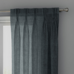 Dark Bluish Grey Linen Sheer Curtains - Triple Pinch Pleat - Made to Measure