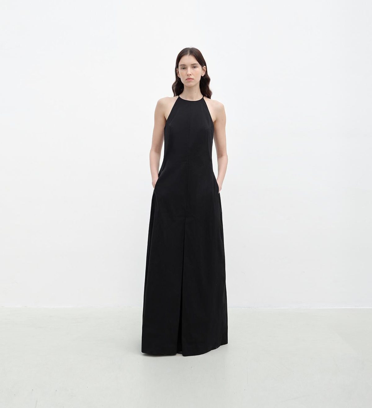 "Piano Music" halterneck waist-cinching cocoon dress - Image 7