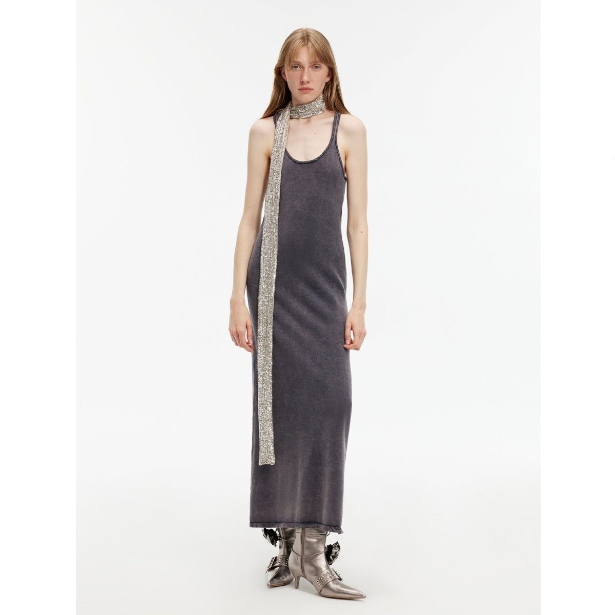 "Cool Girl Recipe" Luxury brand exclusive ferment-washed distressed vest dress - Image 3