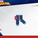 Pókember csúszásgátlós teliplüss bokazokni gyerekeknek - sötétkék-világoskék-piros - 23-26