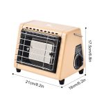 Portable 1500W Butane Tent Infrared Outdoor Space Heater Khaki - Image 3