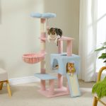 Flower Cat Tree Multi-Level Cat Tower with Sisal Covered Scratching Posts Cute Cat Condo for Indoor Small Medium Cats Top Perch - Image 3