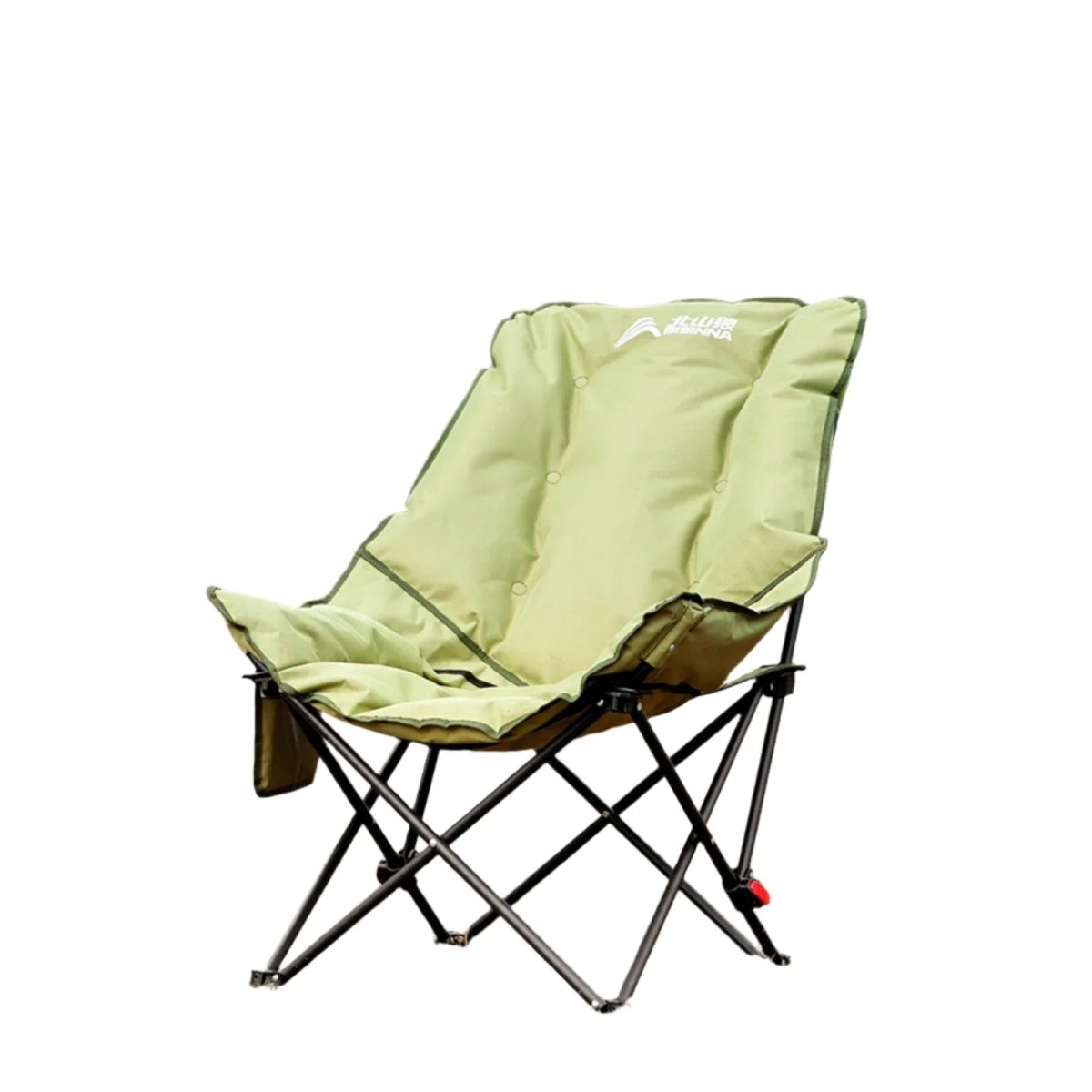 High-Back Adjustable Camping Moon Folding Leisure Chair Green - Image 1