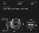 NNEOBA Bait Finesse Reel 3D Magnetic Braking Right Hand Black - Image 2