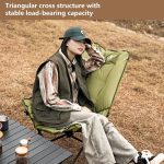 High-Back Adjustable Camping Moon Folding Leisure Chair Green - Image 2