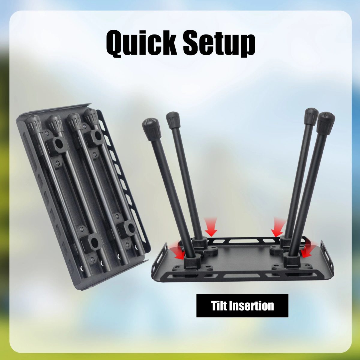 NNEOBA Tactical Folding Table with Utility Buckles Black - Image 4