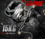 NNEOBA Baitcasting Jigging Reel Double Handle Right Hand Silver - Image 2