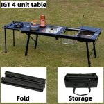 NNEOBA IGT 4-Unit Outdoor Camping Ultralight Folding Table Black - Image 2