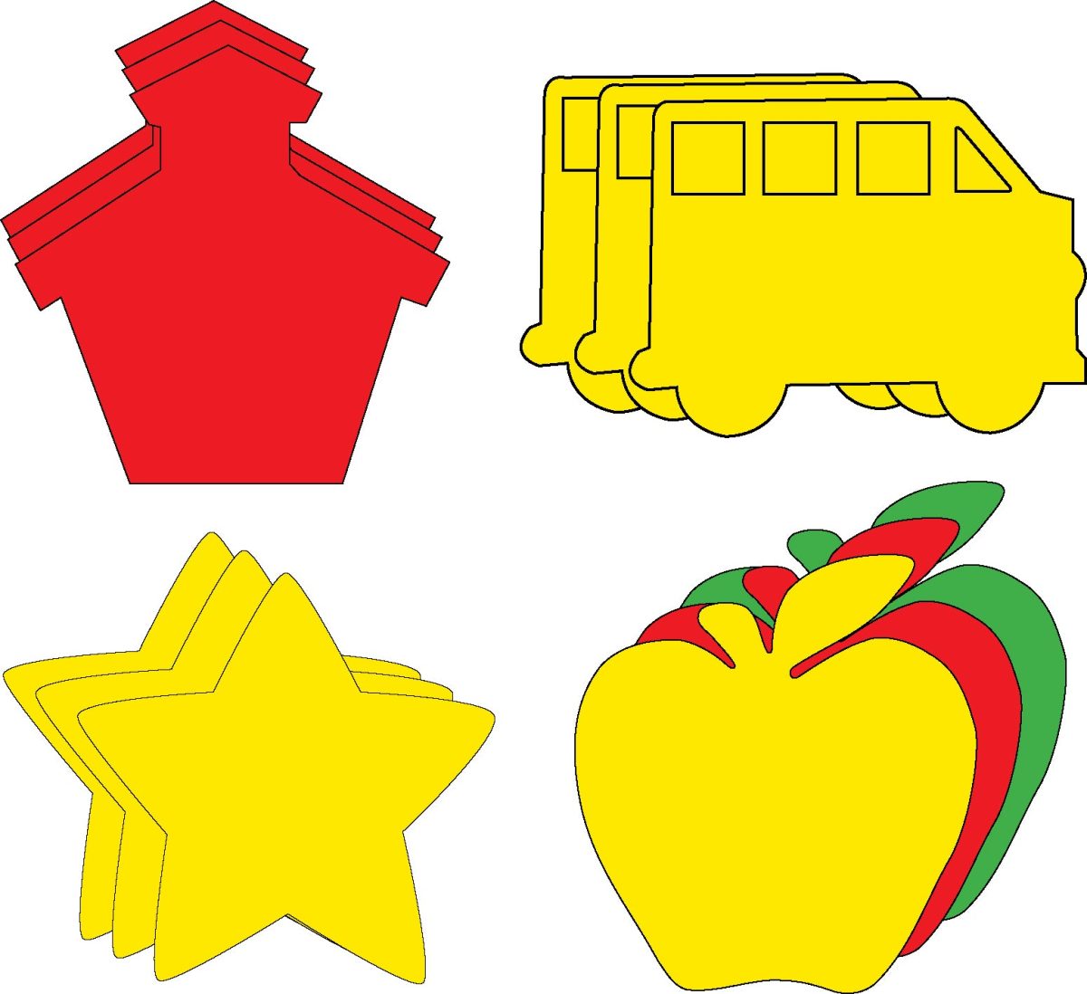 SHAPES ETC. Small Cut-Out Set - School Days - Image 1