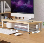 NNETM Vintage Wood Monitor Stand Riser - 30cm Wood - Image 4