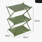 Portable Three-Tier Outdoor Folding Shelf for Camping, BBQ, and Garden Storage - Image 2