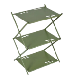 Portable Three-Tier Outdoor Folding Shelf for Camping, BBQ, and Garden Storage - Image 4