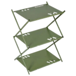 Portable Three-Tier Outdoor Folding Shelf for Camping, BBQ, and Garden Storage