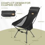 NNEOBA Portable Camping Chair with Headrest Black - Image 5