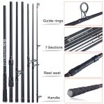 NNEOBA 3.6M Portable Carbon Fiber Carp Spinning Rod Black - Image 5