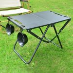 Foldable Hollowed Surface Camping Table Black - Image 2