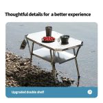 Outdoor Folding Steel Table Tactical Use Silver - Image 4