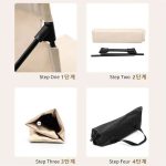 Foldable Camping Chair Cushion And Storage Bag Beige - Image 4