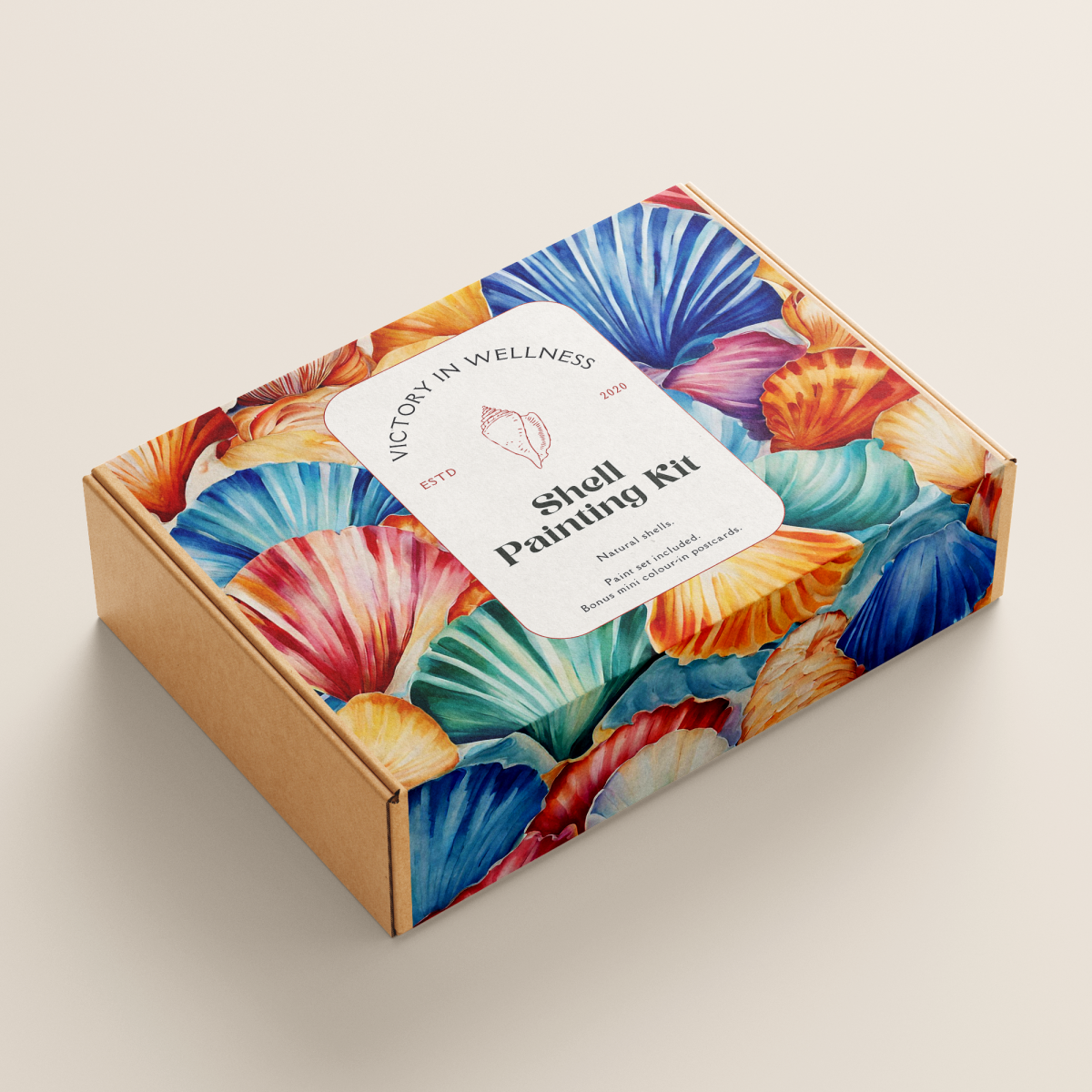 DIY Shell Painting Kit, Ocean-Themed Craft Activity for Adults and Kids, Includes Shells, Acrylic Paints, and Brushes | by Victory In Wellness - Image 2