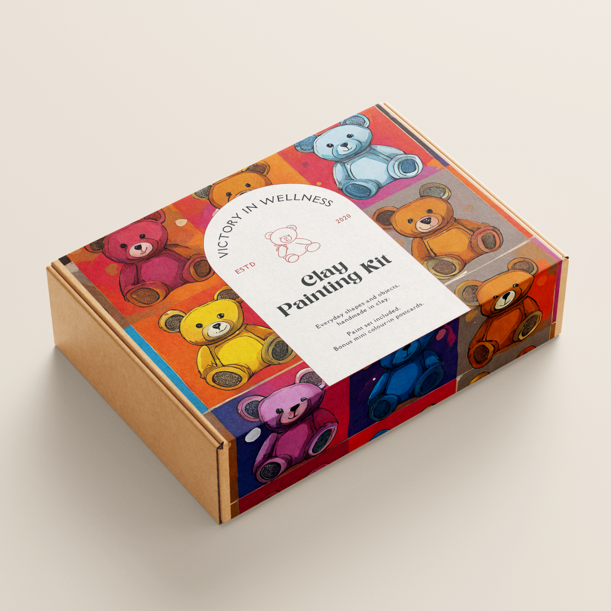 Teddy Paint By Numbers Kit, Teddy Bear Art, DIY Acrylic Painting Activity, Great Gift Idea | by Victory In Wellness - Image 2