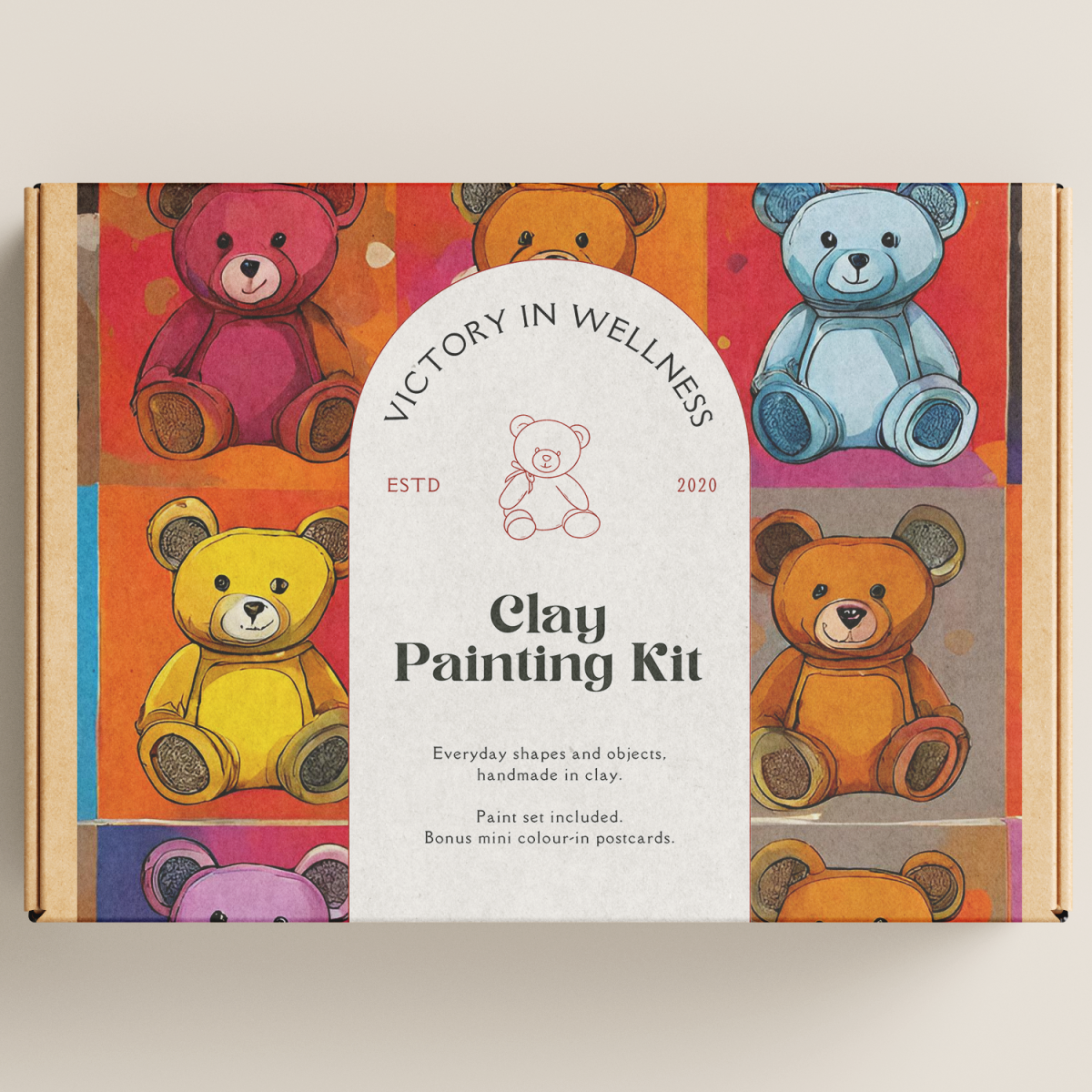 Teddy Paint By Numbers Kit, Teddy Bear Art, DIY Acrylic Painting Activity, Great Gift Idea | by Victory In Wellness - Image 1
