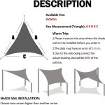 Premium Triangle Sun Shade Sail with Ropes (Grey) - Image 5