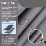 Premium Triangle Sun Shade Sail with Ropes (Grey) - Image 2